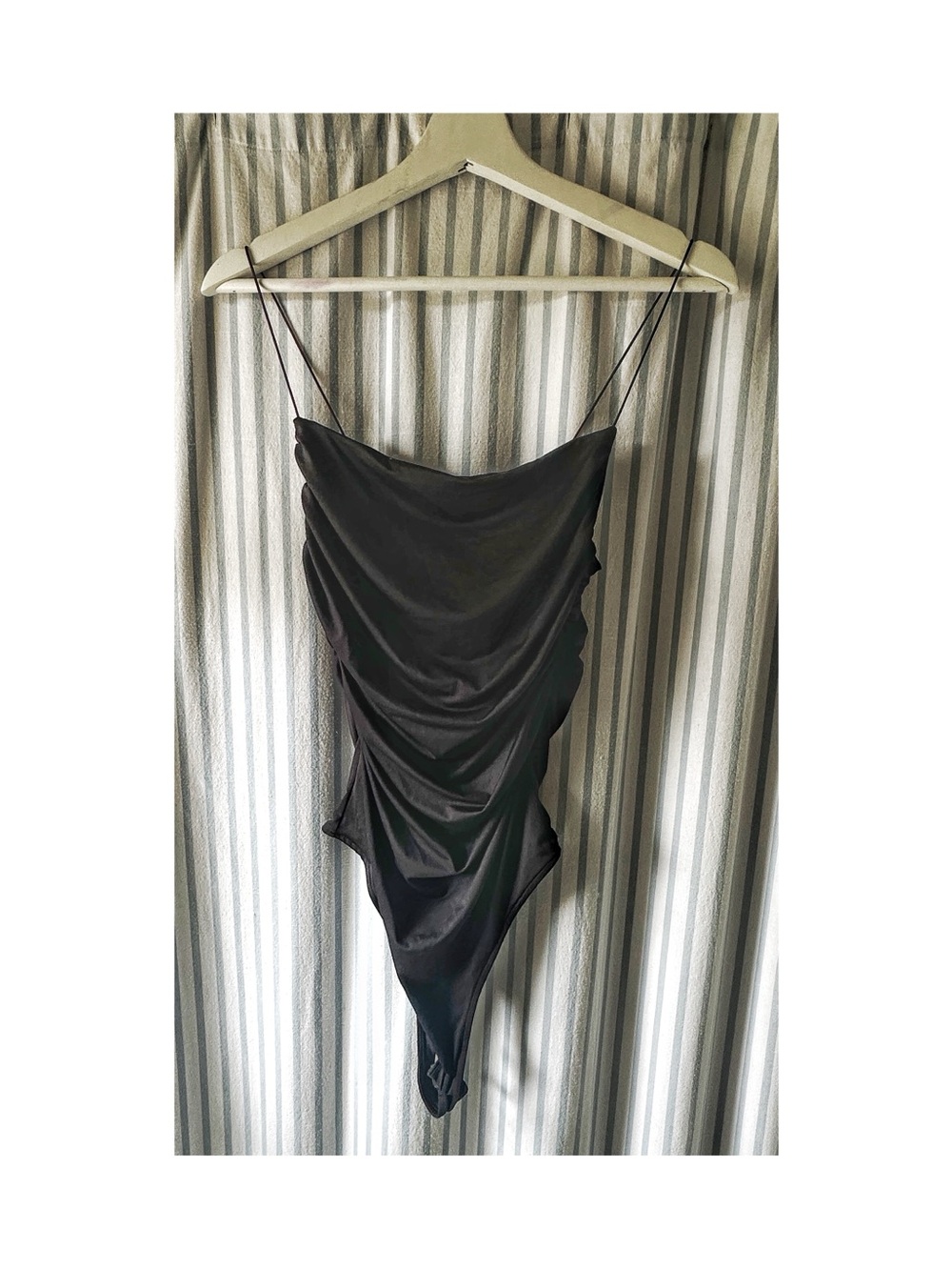 H & M Black Draped (ruched) Body Suit